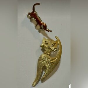 Mamselle Kitty and Hong Kong Dachshund Brooch Lot of 2